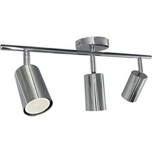 Riolight  LED 1 Spot,led Avize Krom Gövde 3XGU10 Duylu gün ışığı 360 Derece Hareketli Başlık Spot