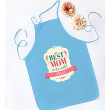 Bk Gift Kişiye Özel Isimli Anneler Günü Tasarımlı Mavi Mutfak Önlüğü, Aşçı Önlüğü, Şef Önlüğü, Anneye Hediye-16