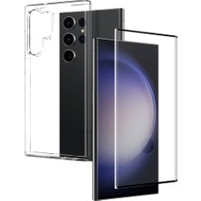 Cool-M Samsung Galaxy S23 Ultra Tpu Kılıfı Temiz Telefon Kapağı + 3D Kavisli Temperli Cam Ekran Koruyucu (Yurt Dışından)