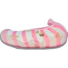 First Step Ananas Baskılı Varak Pembe Kız Çocuk Kaydırmaz Tabanlı Deniz AYAKKABISI-F-7018
