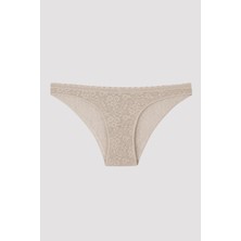 Penti Easy Dantelli V Kesim Bej Slip Külot