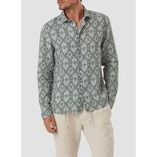 Mr. Mood Standart Düğmeli Yaka Koyu Yeşil Erkek Gömlek Mr Mood Special Edition6