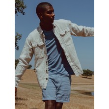 Mr. Mood Normal Bel Standart Mavi Erkek Bermuda Şort Mr Tanger Shorts