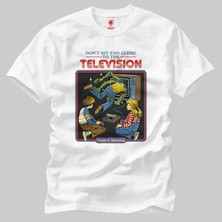 Built By Crazy Dont Sit Too Close To The Television Unisex Tişört