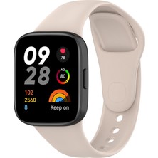 Kilifone - Xiaomi Redmi Watch 3 - Kordon Silikon Kordon Krd-81 - Krem