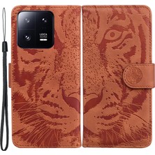 Lr Joyful Xiaomi 13 Pro 5g Cep Telefonu Kılıfı Tiger Baskılı Pu Deri Cüzdan Stand Koruyucu Kapak (Yurt Dışından)