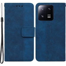 Lr Joyful Xiaomi 13 Pro 5g Manyetik Kapatma Telefon Kılıfı Deri Deri Baskılı Geometri Desen Stand Cüzdan Kabuğu (Yurt Dışından)