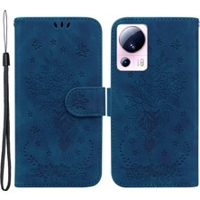 Lr Joyful Xiaomi 13 Lite / Civi 2 5g Pu Deri Cüzdan Telefon Kılıfı Baskılı Gül Kelebek Stand Kapağı (Yurt Dışından)