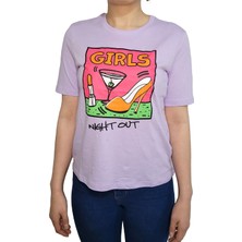 Only Oversize Minimalist Kadın T-Shirt - Yuvarlak Yaka Kısa Kol Günlük