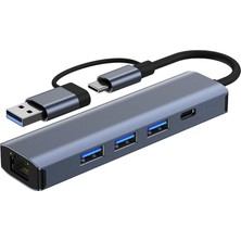 Binduo Dizüstü Bilgisayar Masaüstleri Için USB C - Ethernet Adaptör Kompakt USB Hub (Yurt Dışından)