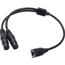 Binduo Çift Xlr 3pin Dişi - RJ45 Adaptör Kablosu, RJ45 Ila Çift Xlr Dişi Kablosu (Yurt Dışından)