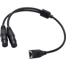 Binduo Çift Xlr 3pin Dişi - RJ45 Adaptör Kablosu, RJ45 Ila Çift Xlr Dişi Kablosu (Yurt Dışından)