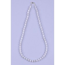 Alibaba Doğaltaş Ay Taşı Doğal Taş 6 mm Düğümlü Kolye