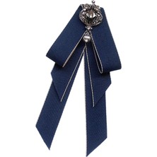 Plaza Kadınlar Bow Tie Vintage College Style Rhinestone Kravat Prom Hediye Elbisesi Koyu Mavi (Yurt Dışından)