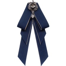 Plaza Kadınlar Bow Tie Vintage College Style Rhinestone Kravat Prom Hediye Elbisesi Koyu Mavi (Yurt Dışından)