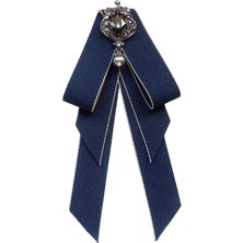 Plaza Kadınlar Bow Tie Vintage College Style Rhinestone Kravat Prom Hediye Elbisesi Koyu Mavi (Yurt Dışından)