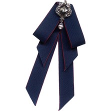 Plaza Kadınlar Bow Tie Vintage College Style Rhinestone Kravat Balo Hediye Elbisesi Lacivert (Yurt Dışından)