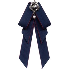 Plaza Kadınlar Bow Tie Vintage College Style Rhinestone Kravat Balo Hediye Elbisesi Lacivert (Yurt Dışından)