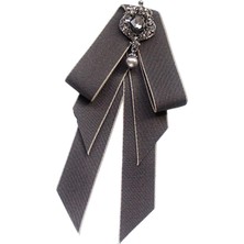 Plaza Kadınlar Boyun Boyun Vintage College Style Rhinestone Kravat Prom Hediye Elbisesi Gri (Yurt Dışından)