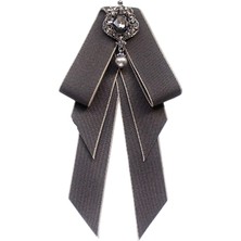 Plaza Kadınlar Boyun Boyun Vintage College Style Rhinestone Kravat Prom Hediye Elbisesi Gri (Yurt Dışından)