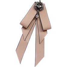 Plaza Kadınlar Boyun Boyun Vintage College Style Rhinestone Kravat Balo Hediye Elbisesi Khaki (Yurt Dışından)
