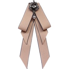 Plaza Kadınlar Boyun Boyun Vintage College Style Rhinestone Kravat Balo Hediye Elbisesi Khaki (Yurt Dışından)
