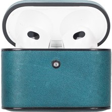 Casquet Apple Air-Podss 3.nesil Uyumlu Deri Kılıf AA32 Yeşil