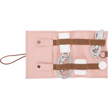 Deri Kablo Aksesuar Taşıma Çantası Nu2 Pembe