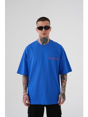 Machinist Oversıze Mchnst Love Baskılı T-Shırt Açık Mavi