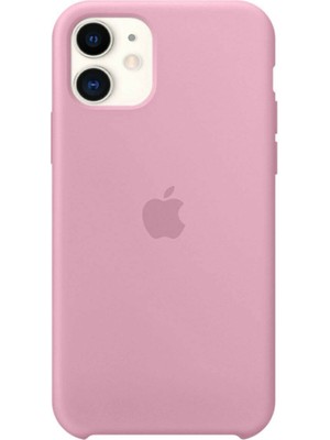 Piyasa Sepeti Apple iPhone 11 Uyumlu Logolu Içi Kadife Altı Açık Lansman Light Pink Silikon Kılıf