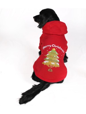 Peti Tailor Küçük ve Orta Irk Çam Ağacı Kırmızı Sweatshirt New Year