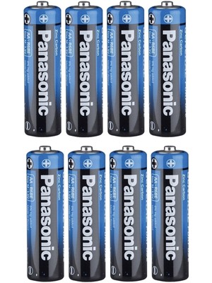 Panasonic Çinko Karbon AA Kalın Kalem Pil 8 Li 1,5 V Tek Kullanımlık Güvenilir Enerji