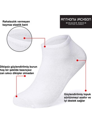 Anthony Jackson 10'lu Kutu Premium Dikişsiz Bay - Bayan Sneaker Çorap Santana