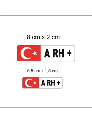 Ömr Dizayn Hediye Türk Bayrağı Iism ve Kan Grubu Motorsiklet Etiket Sticker M3