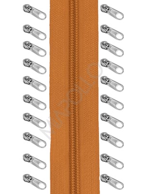 Miapollo T5 Plastikdiş Fermuar Taba Fermuar ve Başlık (10MT Fermuar 20 Adet Başlık)