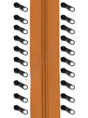 Miapollo T5 Plastikdiş Fermuar Taba Fermuar ve Başlık (10MT Fermuar 20 Adet Başlık)