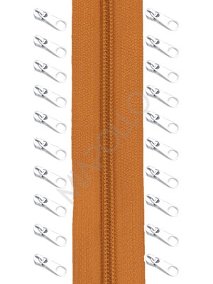 Miapollo T5 Plastikdiş Fermuar Taba Fermuar ve Başlık (10MT Fermuar 20 Adet Başlık)