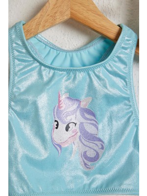 Katia & Bony  Little Unicorn Kız Çocuk Bikini Takım Turkuaz