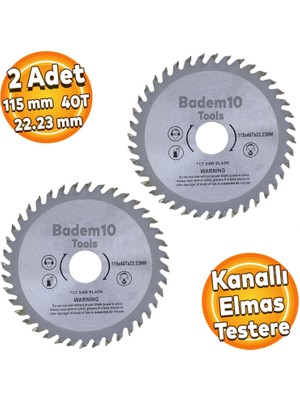 Badem10 115 mm Testere Spiral Ağaç Ahşap Sunta Kesme Testeresi 40 Diş Yüksek Kalite 2 Adet