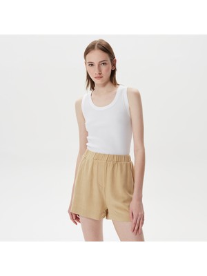 Nautica Kadın Beyaz Slim Fit T-Shirt 35V422T.1BW