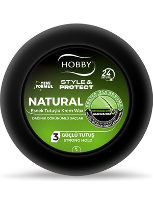 Hobby Natural Esnek Tutuşlu Krem Wax 100 ml Saçınızı Kökten Uca Korur ve Şekillendirir