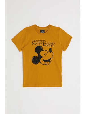 Mıckey Mouse Erkek Çocuk T-Shırt Gold