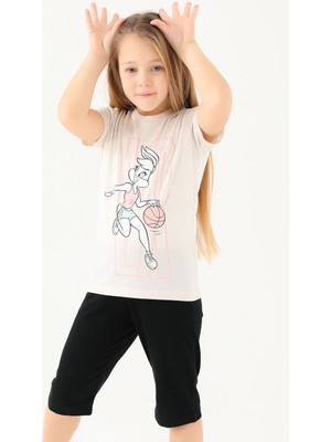 Looney Tunes Kız Çocuk T-Shırt Krem Melanj