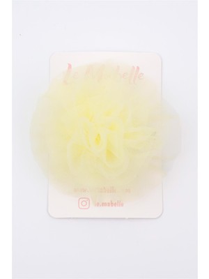Le Mabelle Sarı Tül Çiçek Kız Çocuk Klips Toka