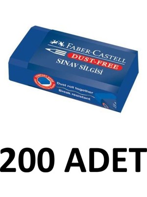 Faber-Castell 200 Adet  Orta Boy Mavi Sınav Silgisi
