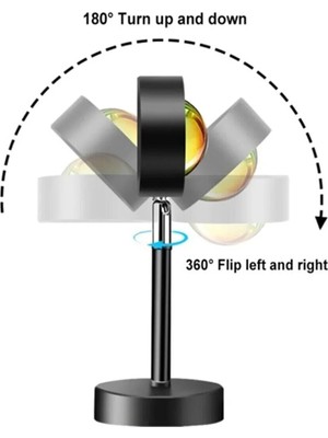 Airstorr Gün Batımı 4 Renk Lensli Ayak Projektör Duvar Lambası Işık 180 Derece Dönen
