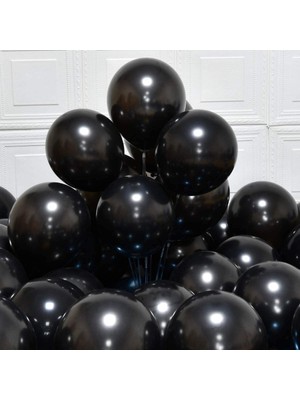 Kidspartim Metalik Siyah Balon 12 Inc