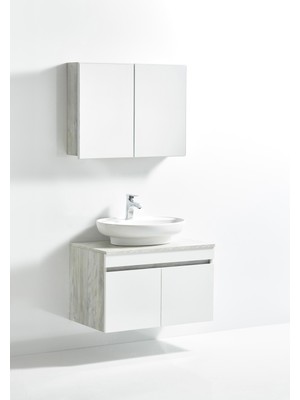 Saydam Banyo Rossi 80 cm Banyo Dolabı Takımı Alt Üst
