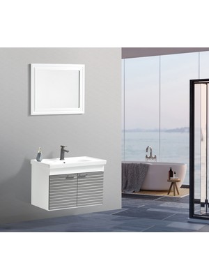 Saydam Banyo Valettin 80 cm Banyo Dolabı Takımı Alt Üst