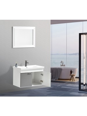 Saydam Banyo Valettin 80 cm Banyo Dolabı Takımı Alt Üst